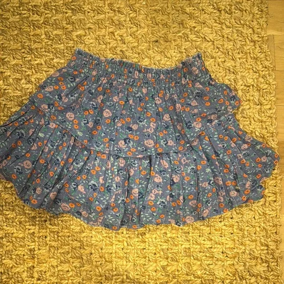 LoveShackFancy Blue Floral Mini Skirt - Picture 5 of 5